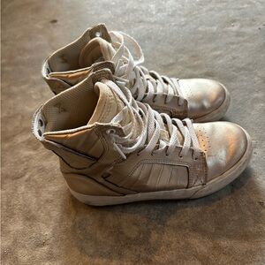 Gold hightops slip on kids